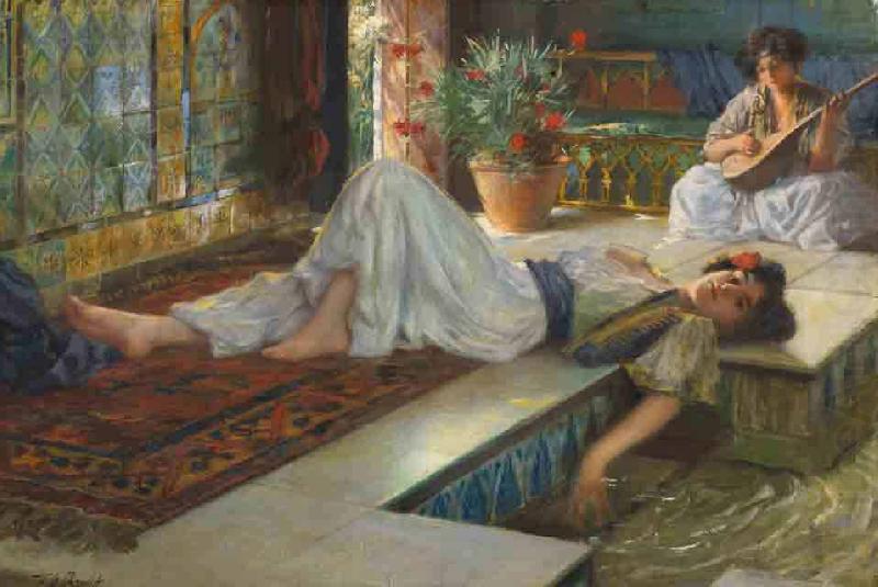 Ferdinand Max Bredt Leisure of the odalisque china oil painting image